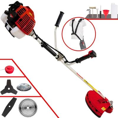 Roçadeira Profissional Lateral Kawashima Kw52l À Gasolina 52c 2,5hp + Faca 2 Pontas 330mm + Faca 40 Dentes 255mm + Esco