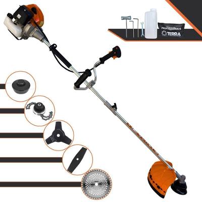Roçadeira Profissional Lateral Terra Grhb430 À Gasolina 43cc 2t 1,7hp + Faca 3 Pontas 255mm 2,9mm + Faca 40 Dentes 255m