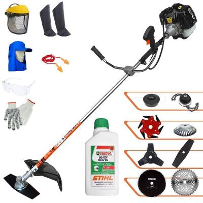 Roçadeira Terra Grh520 52cc 2,5hp + Faca 3 Pontas + Faca 40 Dentes + Faca 80 Dentes + Faca 6 Pontas + Escova 38c