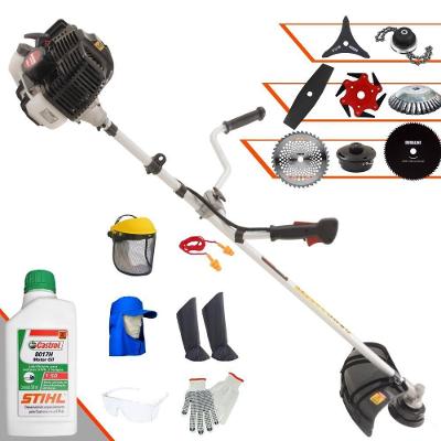 Roçadeira Kawashima Kw43le 43cc 1,7hp + Faca 2 Pontas + Faca 40 Dentes + Faca 80 Dentes + Trimmer + Escova 38c + Faca 6 Pontas