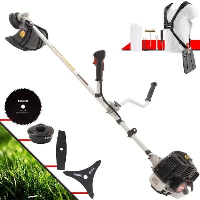 Roçadeira Profissional Lateral Kawashima Kw52le À Gasolina 52c 2,5hp 2t + Faca 2 Pontas Duraline 330mm + Faca 80 Dentes