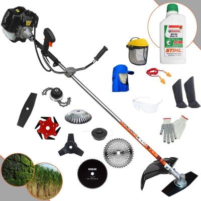 Roçadeira Terra Grh520 52cc 2,5hp + Faca 3 Pontas + Faca 40 Dentes + Faca 80 Dentes + Faca 6 Pontas + Escova 38c