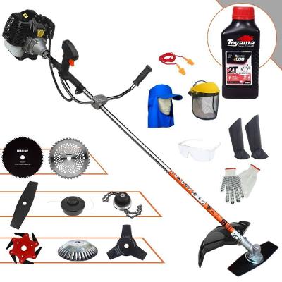 Roçadeira Terra Grh520 52cc 2,5hp + Faca 3 Pontas + Faca 40 Dentes + Faca 80 Dentes + Faca 6 Pontas + Escova 38c