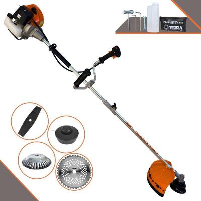 Roçadeira Profissional Lateral Terra Grhb430 À Gasolina 43cc 2t 1,7hp + Faca 40 Dentes Duraline 255mm 2mm + Escova Rota