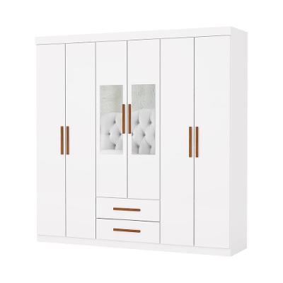 Guarda Roupa Aries 6 Portas Com Espelho E Sem Pe Carioca Moveis Branco