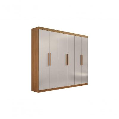 Guarda Roupa Casal 6 Portas Leblon Com Pés D' Doro Cinamomo/off White