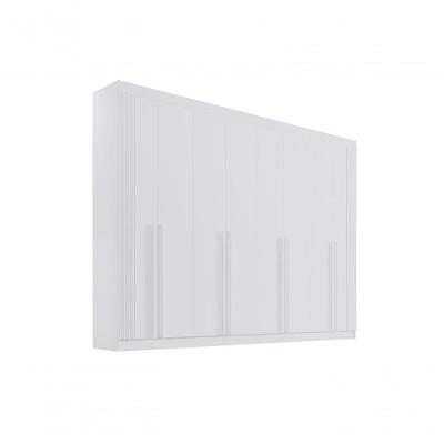Guarda Roupa Casal 8 Portas Ripado 8 Gavetas Sem Pés Daymont - D' Doro Branco/ripado