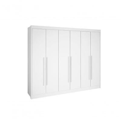 Guarda Roupa Casal 6 Portas 7 Gavetas Sem Pés Athos - D' Doro Branco