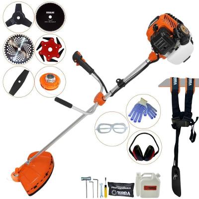 Roçadeira Profissional Terra Gr520xp À Gasolina 52cc 2t 2,5hp + Faca 2 Pontas 330mm + Faca 3 Pontas 255mm + Faca 80 Den