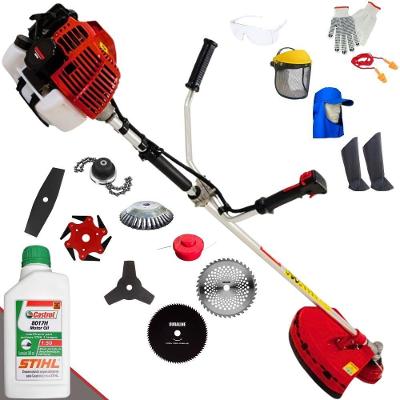 Roçadeira Kawashima Kw52l 52c 2,5hp + Faca 2 Pontas + Faca 40 Dentes + Faca 80 Dentes + Trimmer + Escova 38c + Faca 6 Pontas