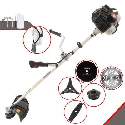 Roçadeira Profissional Lateral Kawashima Kw52le À Gasolina 52c 2,5hp 2t + Faca 2 Pontas 330mm + Faca 40 Dentes 255mm +