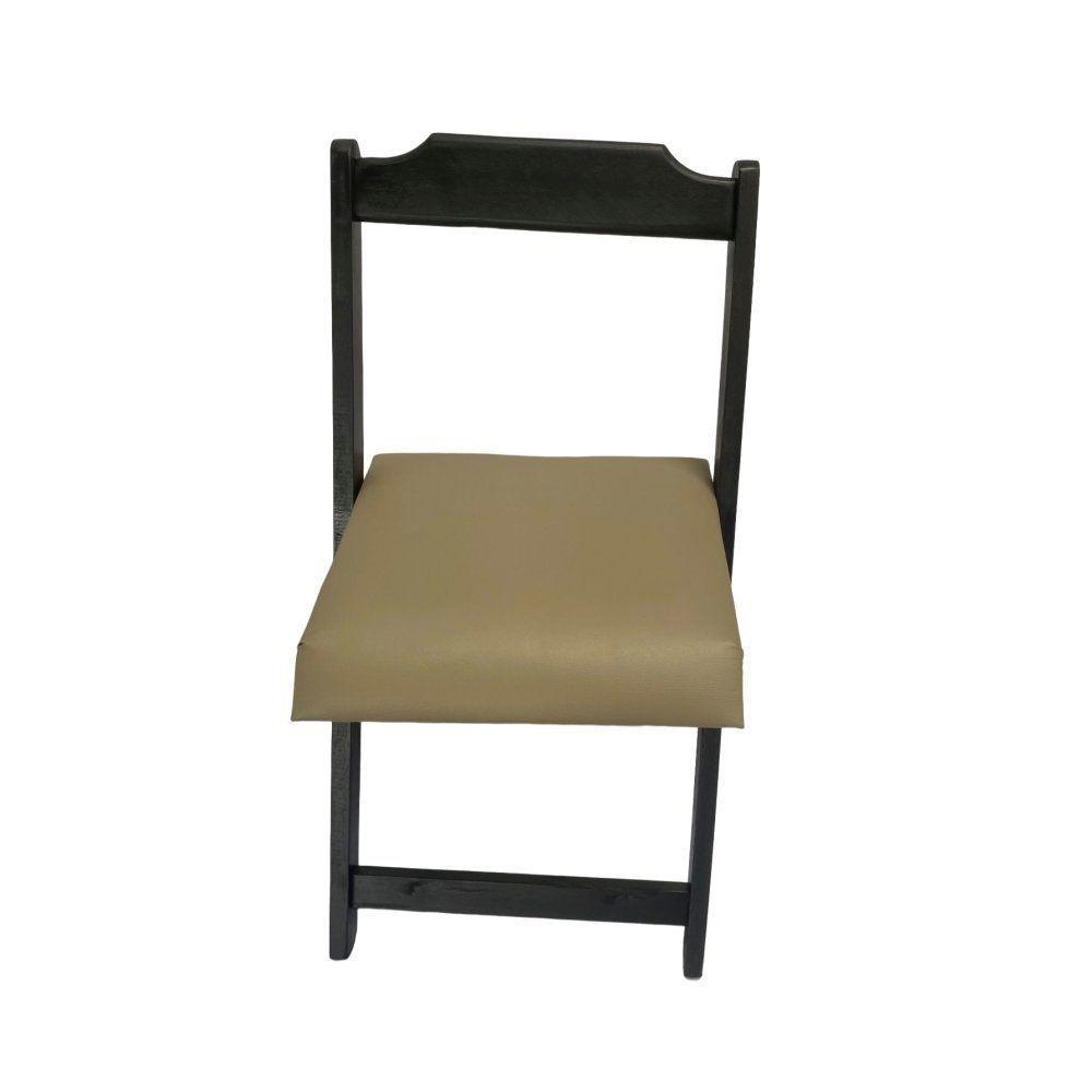 Conjunto Dobrável 70X70 Com 4 Cadeiras Estofadas Bege - 6