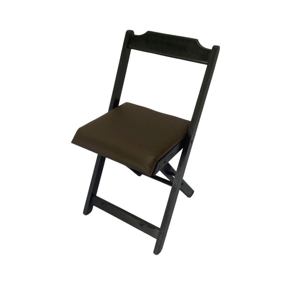 Conjunto Dobrável 70X70 Com 4 Cadeiras Estofadas Marrom - 6