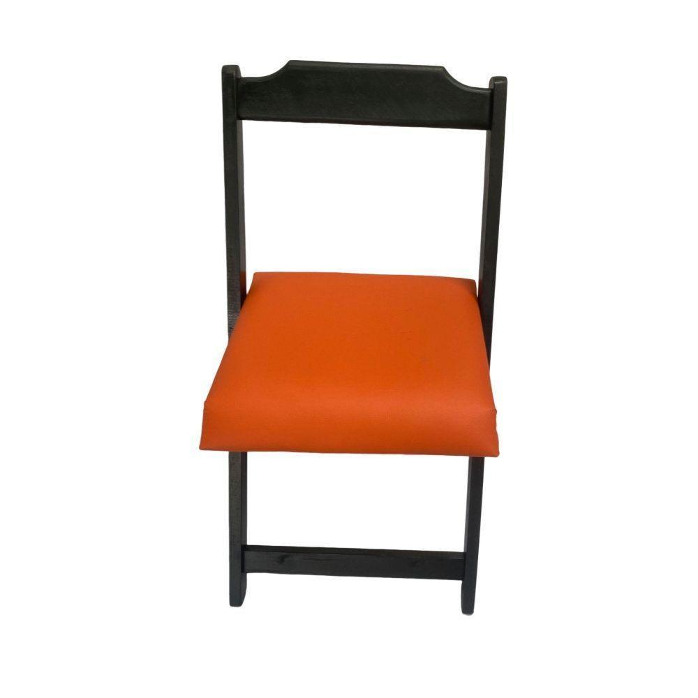 Conjunto Dobrável 70X70 Com 4 Cadeiras Estofadas Laranja - 6