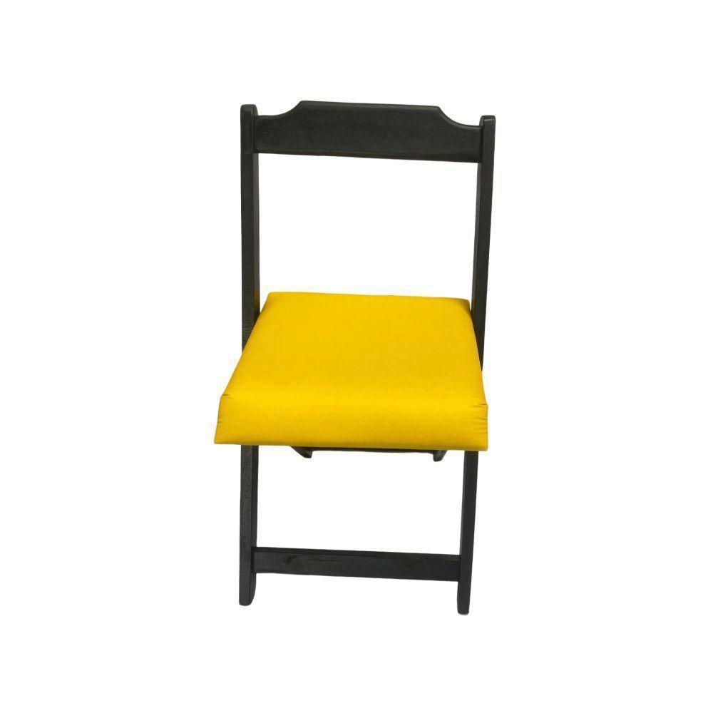 Conjunto Dobrável 70X70 Com 4 Cadeiras Estofadas Amarelo - 6