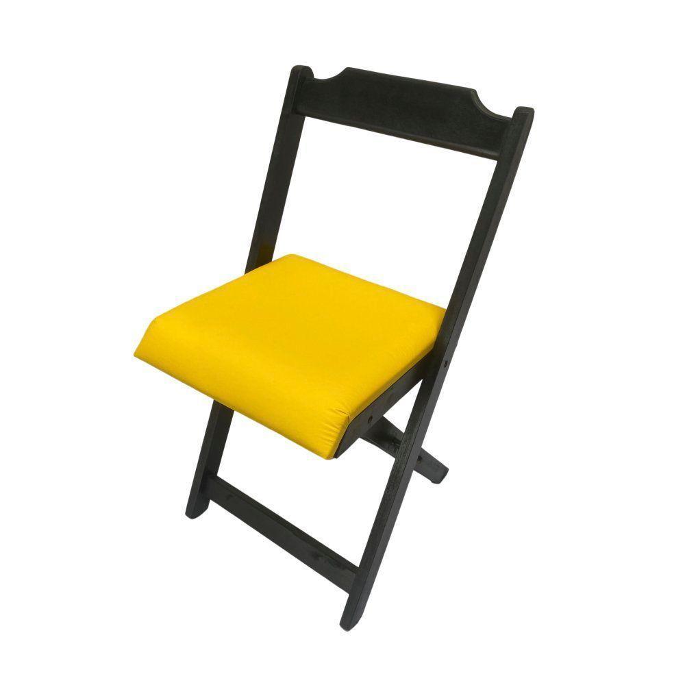 Conjunto Dobrável 70X70 Com 4 Cadeiras Estofadas Amarelo - 7