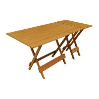 Conjunto De Mesa Dobrável 120X70 Em Madeira Maciça Com Mesa Aparador - Mel - Marrom - 1