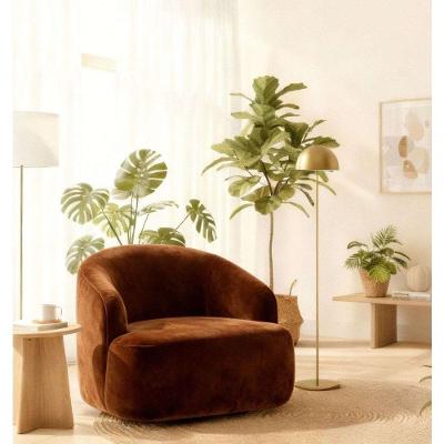 Poltrona Orgânica Luxo Recepção Lótus Suede Marrom