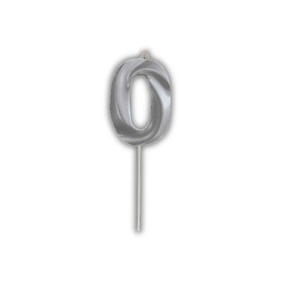 Vela De Aniversário Slim Metallic Prata Modelo 0