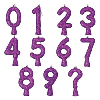 Vela De Aniversário Puro Glitter Roxa Modelo 1