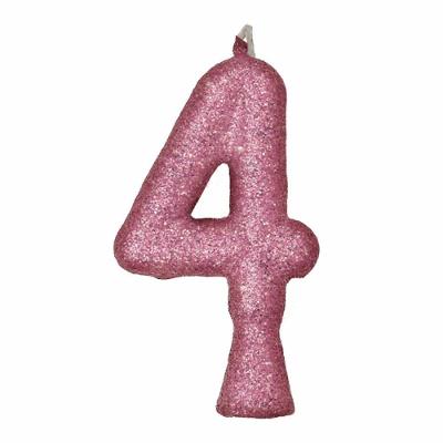 Vela De Aniversário Puro Glitter Rosa Modelo 4