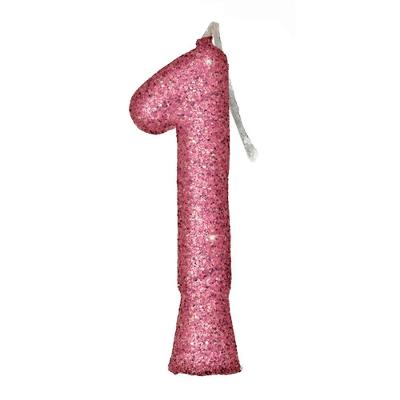 Vela De Aniversário Puro Glitter Rosa Modelo 1