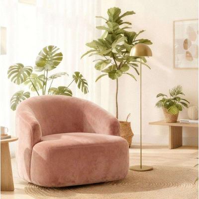 Poltrona Orgânica Luxo Recepção Lótus Suede Rosê