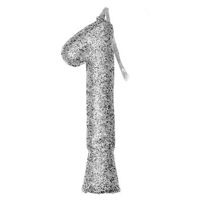 Vela De Aniversário Puro Glitter Prata Modelo 1