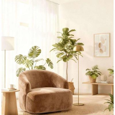 Poltrona Orgânica Luxo Recepção Lótus Suede Cappuccino