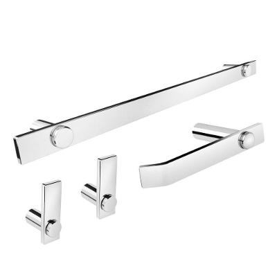 Kit Acessórios Banheiro Alto Brilho 4 Peças Grego Metal 2050pm