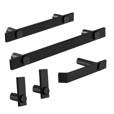 Kit De Acessórios Para Banheiro Preto Fosco 5 Peças 2070pm