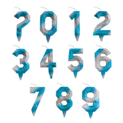 Vela De Aniversário Diamante Azul E Prata Modelo 2