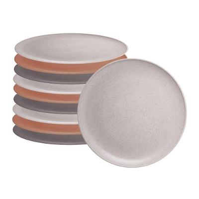 Jogo 10 Pratos Raso Em Fibra De Pinho E Pp Pine Cores Sortidas Inquebrável 27cm Wolff