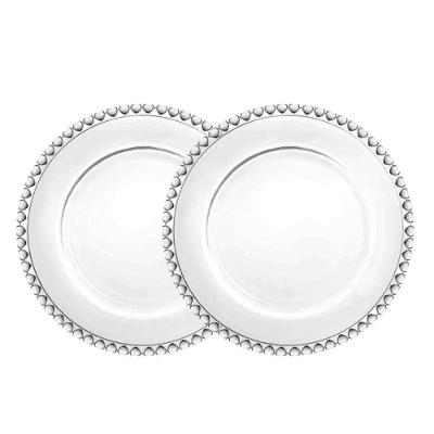 Jogo 2 Pratos De Sobremesa 20cm Coração Cristal Transparente Lyor