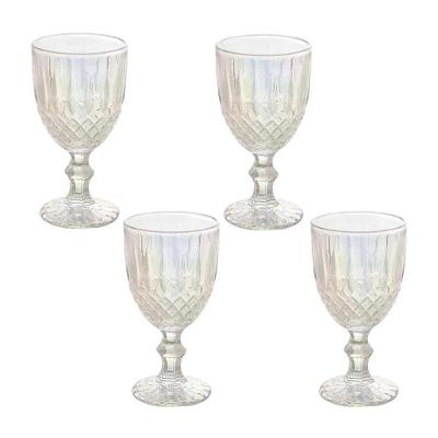 Jogo 4 Taças Vidro Greek Rainbow Bon Gourmet Fruta Cor 345ml