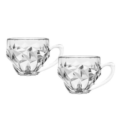 Jogo 2 Xícara De Café De Vidro Transparente Roks 105ml Em Casa Tem