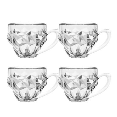Jogo 4 Xícara De Café De Vidro Transparente Roks 185ml Em Casa Tem