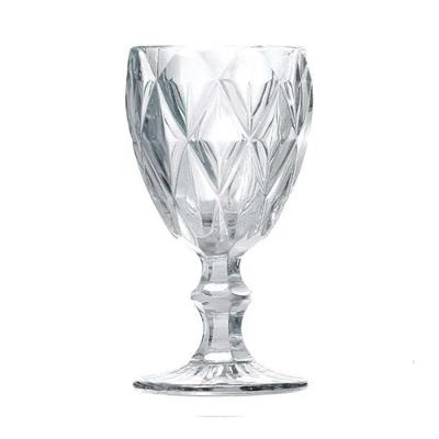 Jogo 6 Taças De Vidro Diamond Cor Transparente Para água Vinho Lyor 325ml