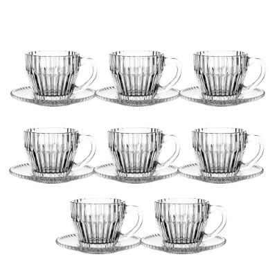 Jogo 8 Xícara De Café Com Pires Cristal Imperatriz 110ml Wolff