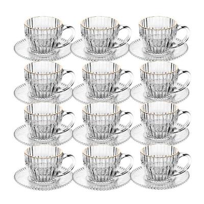 Jogo 12 Xícara De Café De Cristal Com Fio De Ouro Império 110ml Wolff