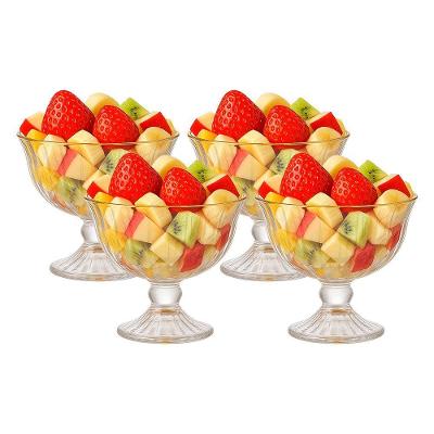 Jogo De Sobremesa 4 Taças Vidro Borda Dourada Melina Mini Bowl Com Pé 200ml Haüskraft