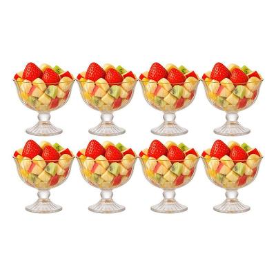 Jogo De Sobremesa 8 Taças Vidro Borda Dourada Melina Mini Bowl Com Pé 200ml Haüskraft