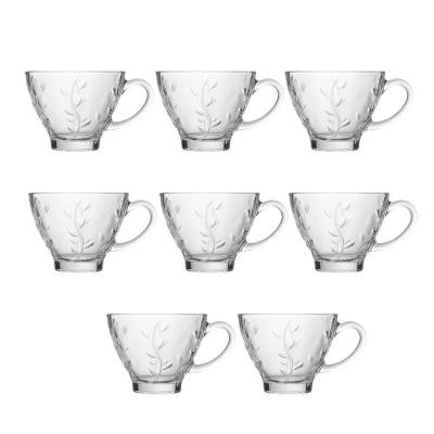 Jogo 8 Xícara De Chá De Vidro Flores Clear Lily 220ml Em Casa Tem