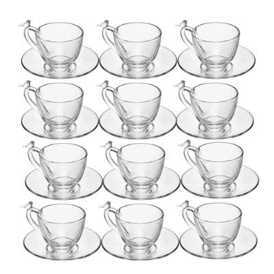 Jogo 12 Xícara De Café De Cristal Ecológico Com Pires Bird 80ml Wolff