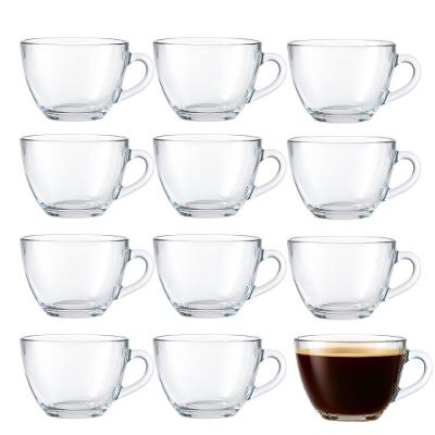 Jogo 12 Xícara De Café De Vidro 90ml Básica Brasilia Em Casa Tem