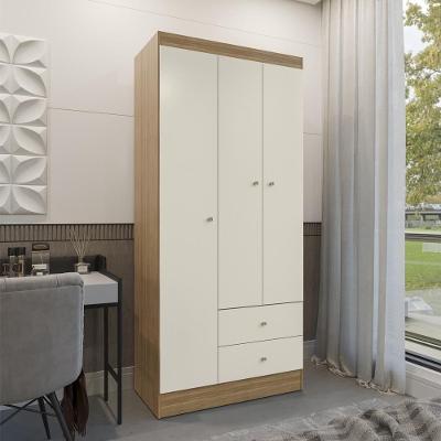 Guarda Roupa Solteiro 3 Portas 2 Gavetas Venti - Freijó-off White