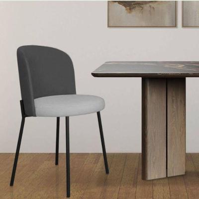 Cadeira Para Sala De Jantar Ayla De Ferro Com Pintura Eletroestática - élpis Móveis Preto Com Cinza