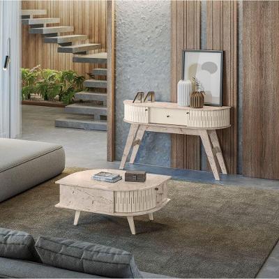 Aparador Sala De Estar Fiorano E Mesa De Centro Narvelli M20 - D'rossi Calacata-off White