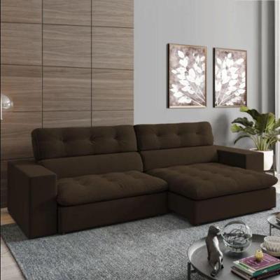 Sofá 4 Lugares Valente Retrátil / Reclinável - élpis Móveis Marrom