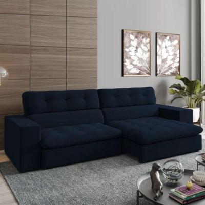 Sofá 4 Lugares Valente Retrátil / Reclinável - élpis Móveis Azul